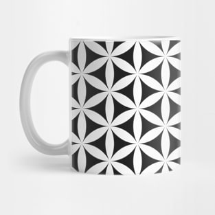 Black and white Flower of life pattern Mug